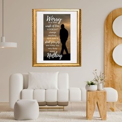 Inspirational Quote Wall Art Worry’s A Waste Of Time Printable Digital Download