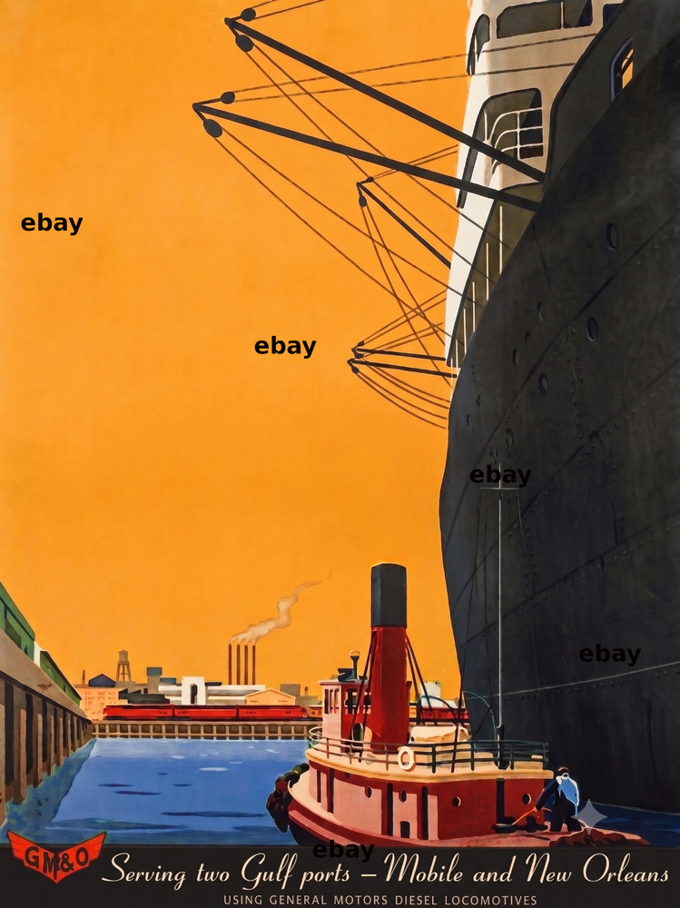 Photo Art Print of GM’s Gulf, Mobile and Ohio Poster by Bern Hill ca. 1950s