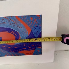 Photographic Art Abstract Print Paper Banner By Sally Anata Matted 15×11 Colors