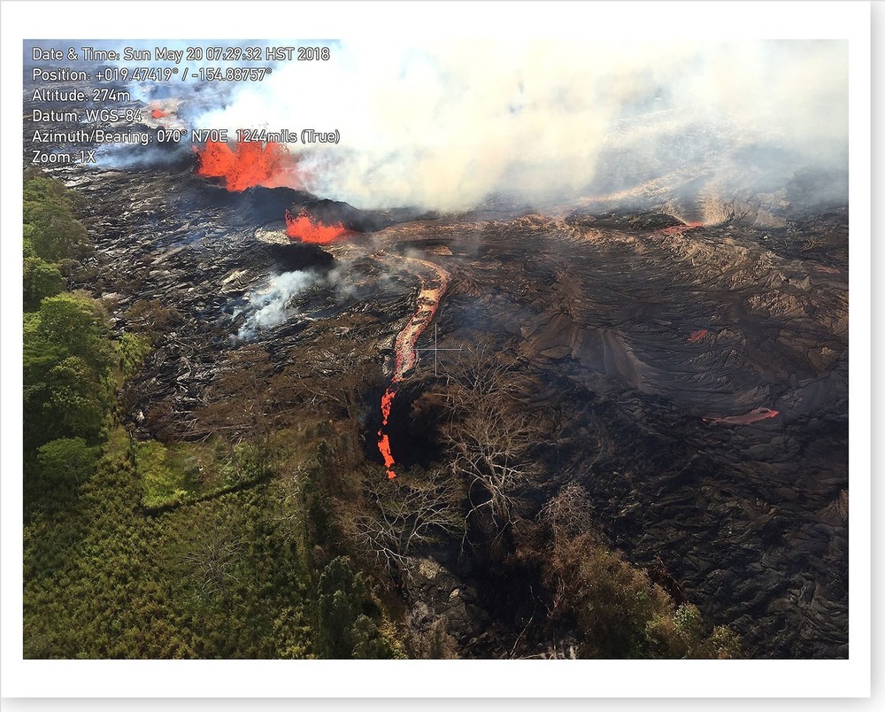 2018 Kilauea Volcano Fissure 20 Lava Flowing Into The Ground Silver Halide Photo