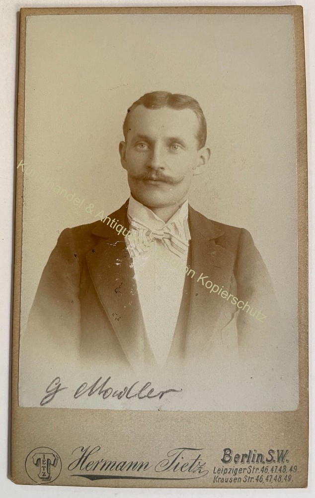 orig. CDV photo photograph man gentleman fashion picture old around 1885 H. Tietz Berlin