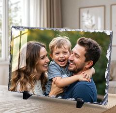 Personalized Slate Photo Plaque Custom Picture Stone w/ Stand Gift