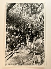 Black and White Photograph Man Woman Hiker Hippy Hat