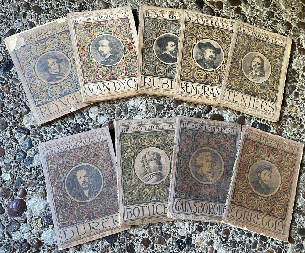 Antique Lot Of 9 Gowans Art Books: The Masterpieces Of Van Dyck 1906 + 8 Others