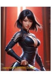 Beautiful Sensual Asian Girl Anime C on Quality semi-gloss Photo Paper 8.5″x11″
