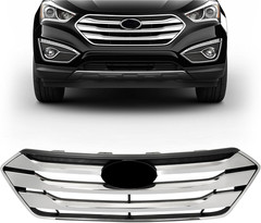 Front Bumper Upper Grille Grill Compatible with 2013-2016 Hyundai Santa Fe Sport