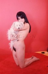 Org Camera Club Nude 1960s 35mm Slide / Negative- Long Dark Hair- Woman- Dog #6