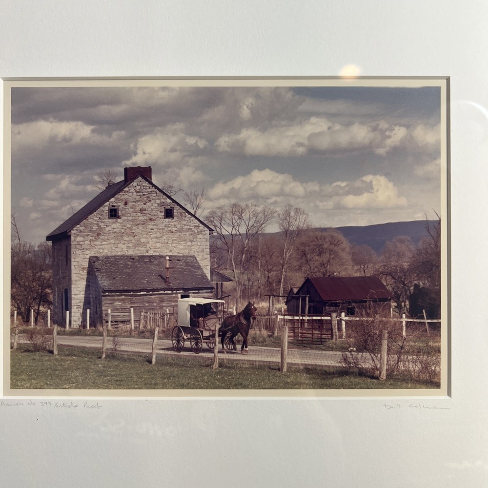 Authentic Signed Print Amish No 399 Artist Proof By Bill Coleman, Framed 14×17
