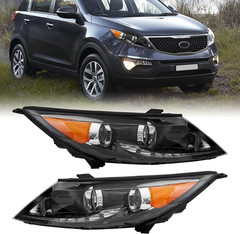 Left Right Halogen Headlights Assembly Fit 2013-2016 Kia Sportage W/Led DRL | fo