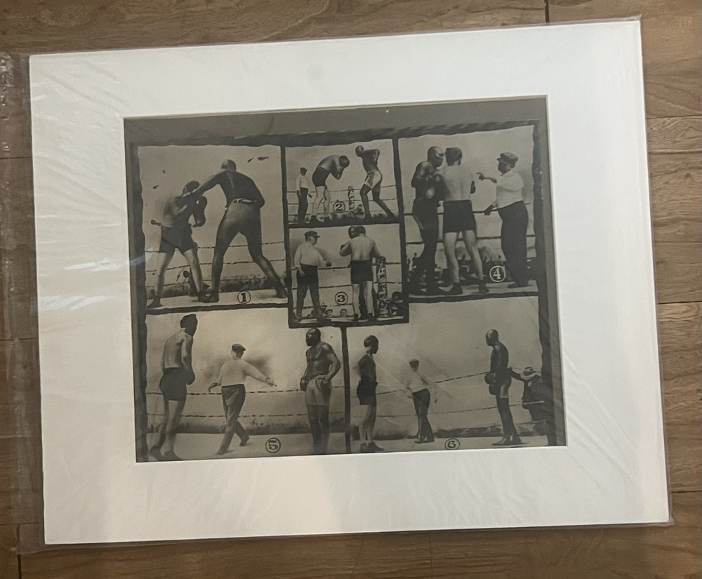 JACK JOHNSON HEAVYWEIGHT CHAMPION 1912 Gelatin Silver Print Boxing Collage Photo