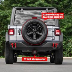 JK Front and Rear Bumper Set Compatible for 2007-2018 Jeep Wrangler JK, Rock Cra