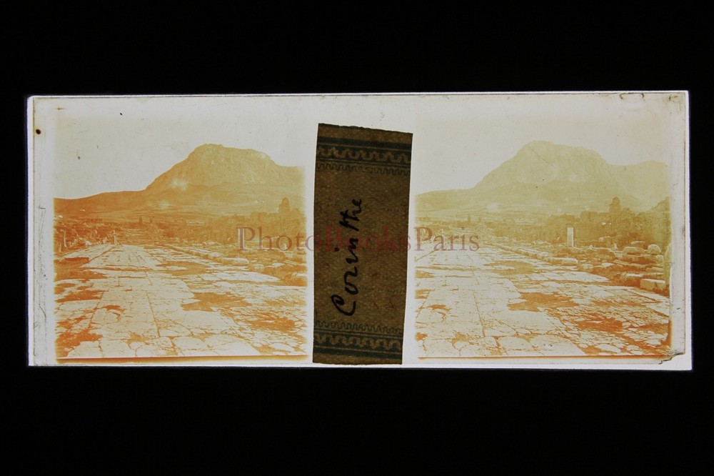 Greece Corinth 2 Glass Stereo Plates circa 1910