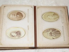 Antique Photo Album for Cabinet Cards, Family and Soldiers, c.1900