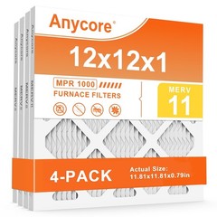 12x12x1 Air Filter 4 Pack MERV 11 AC Furnace Pleated Air Filters for Home Off…