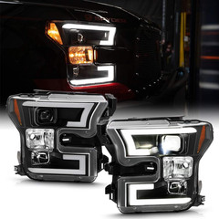 – for 2015-2017 Ford F150 Pickup [Built-In LED Low Beam] LED Tube Black Projecto