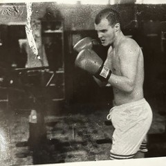 Photograph Silver Gelatin Print Janine Gordon Signed 20×24″ B/W Boxing Gleasons