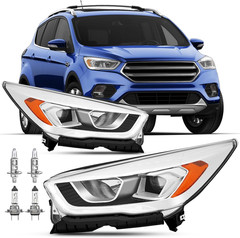 For 2017 2018 2019 Ford Escape Halogen Type Headlight Assembly W/Led DRL Project
