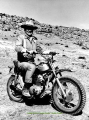 John Wayne on Honda 350SL Motorcycle 8.5×11″ Photo Print Big Jake Movie Cowboy