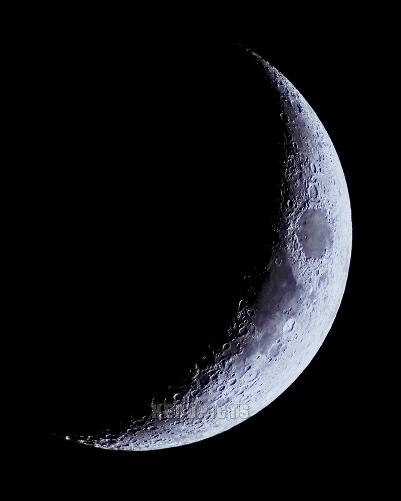 8×10 inch Moon Decor Print 19 Percent Full Moon Waxing Crescent Phase M7663