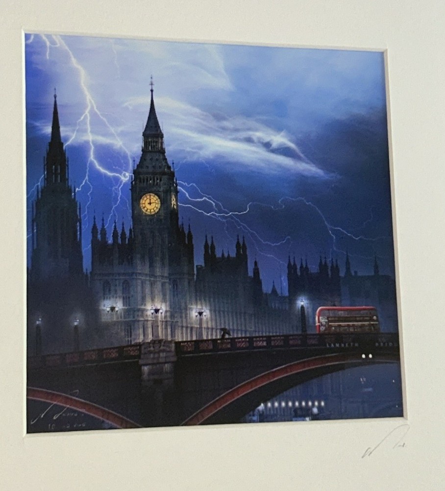Signed JUREK NEMS 7.5” Original Photograph BIG BEN PARLIAMENT LAMBETH BRIDGE 10”