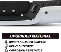BRYGHT Chrome Steel Rear Bumper Assembly Replacement Compatible with 09-18 Dodge