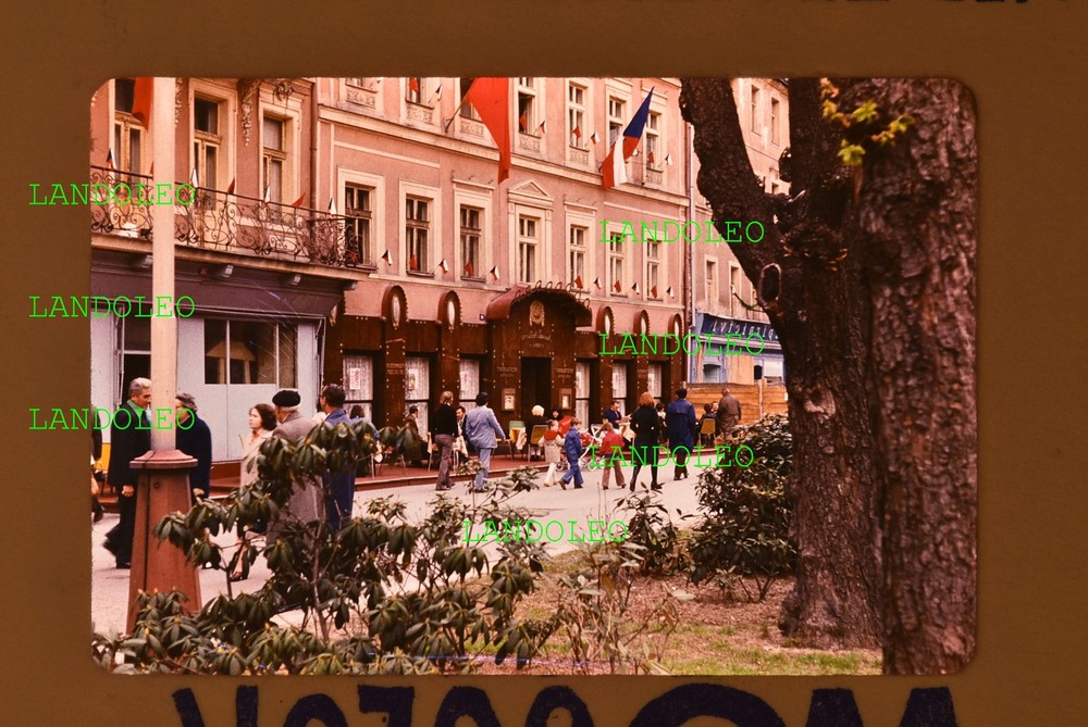 Slide Street Scene Czechoslovakia 1970s Restaurant