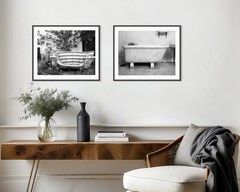 Set of TWO – Bathroom Bear Claw Tub Antique Bathtub Art Photography Print