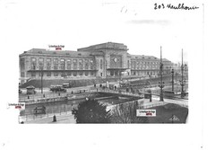 Old Black And White Glass Photo Plate 13X18 Cm Mulhouse Train Station