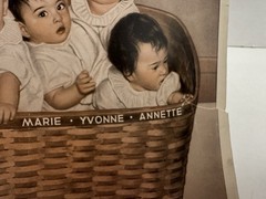 Story of the Dionne Quintuplets Book 1935 & Color 8×10 Photograph 1936 USA