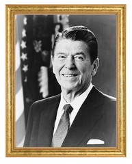 Ronald Reagan Photograph in a Aged Gold Frame