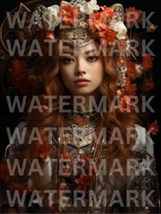 Digital Image Picture Redhead Flowers Queen Photo Wallpaper Desktop AI Art