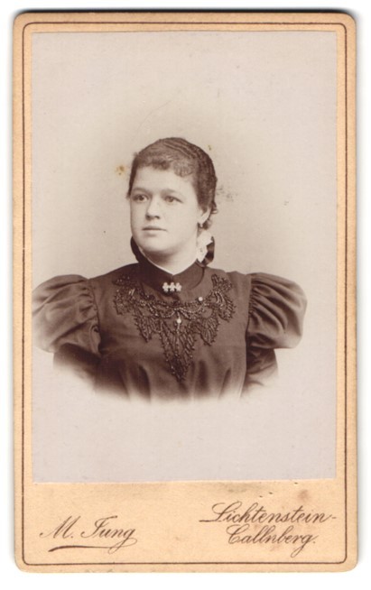 Photograph M. Jung, Lichtenstein-Callnberg, Schulgasse 175, portrait of a woman