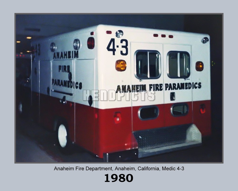Anaheim California 1980 Fire Dept. Medic 4-3 New 8×10 Unframed Photo VFRPBT_0002