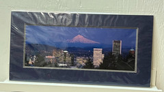 Portland OR Skyline Photo Signed Sherrill Mt Hood Twilight Double Mat Panoramic