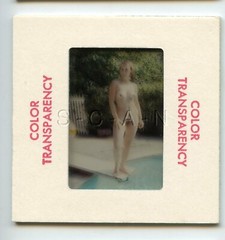 Org Nude Camera Club 60s 35mm Slide / Negative- Blond- Swimming Pool- Woman #1
