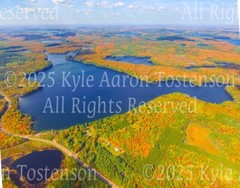 Black Oak Lake, Land O’ Lakes, Wisc (Vilas Co.) Aerial Photo. Frame Optional.