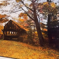 Old Covered Bridge Newry, Maine Framed Photograph Rare Cindy McIntyre Signed