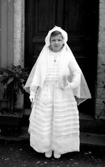 Communion Boy Girl In Communion – Vintage Negative Glass Photo Circa 1930
