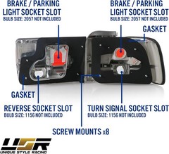 USR 92-93 Accord Tail Lights – JDM Style Red/Clear Rear Tail Lamps Set (Left + R