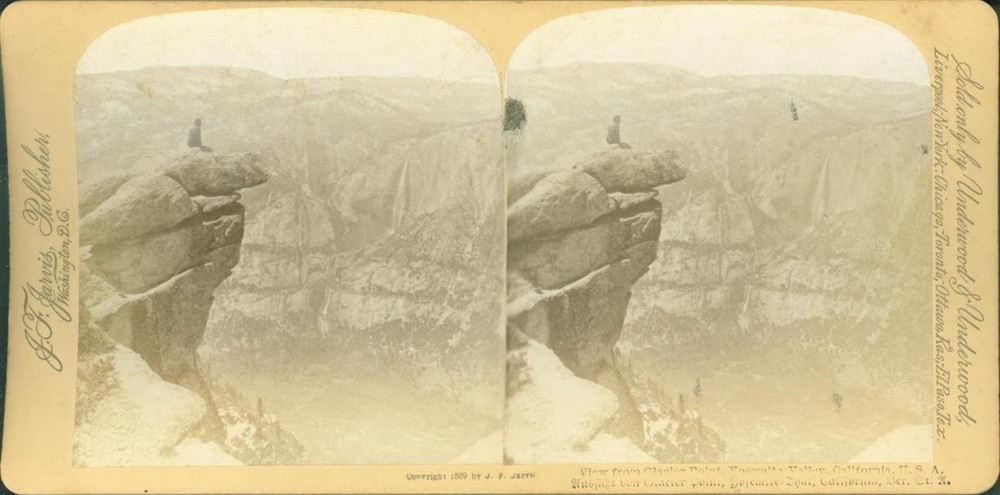 13813919 – View from Glacier Point Yosemite Valley California CDV Stereo Image