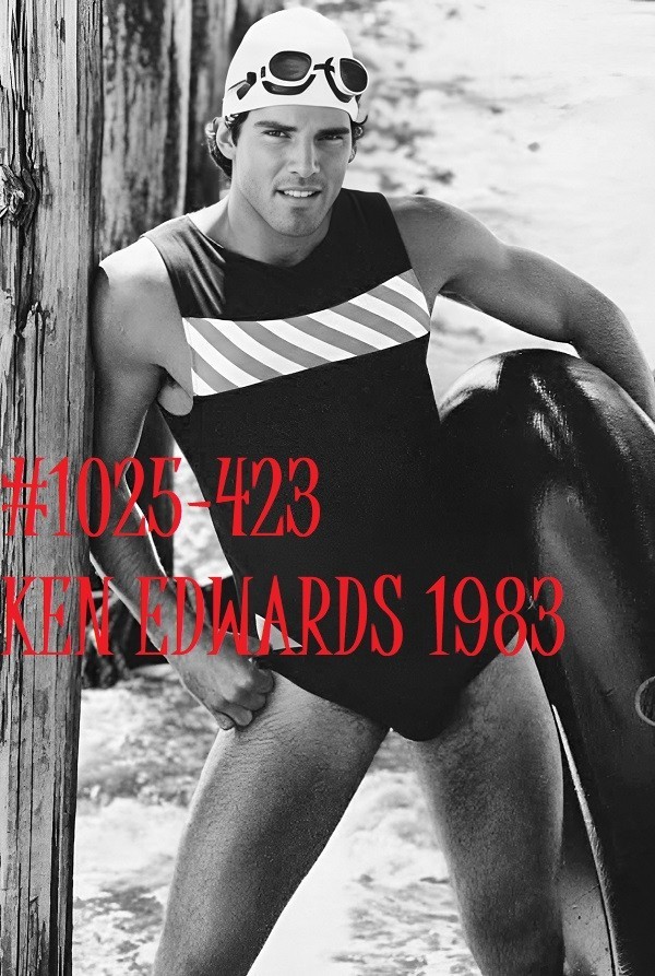 VINTAGE MALE PORTRAIT #1025-423 -surfers series -ken edwards 1983 -free ship/usa
