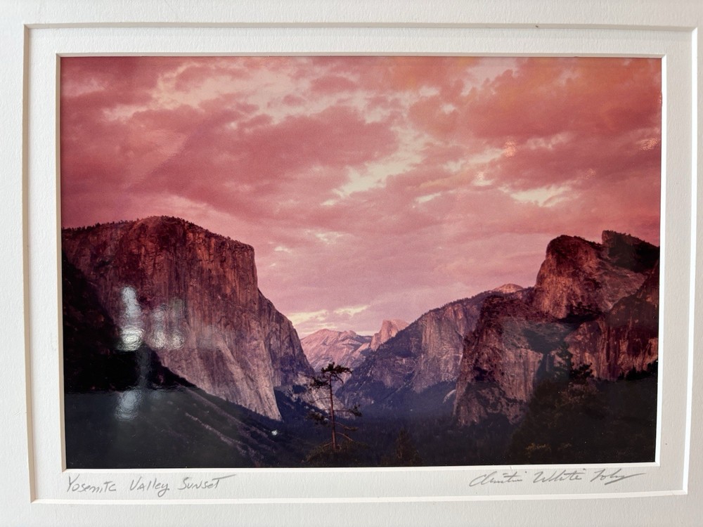 Yosemite Matted Photograph, “Yosemite Valley Sunset”, National Park America Art