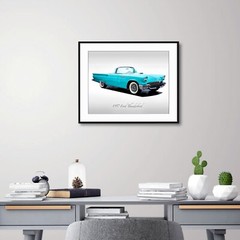 Classic Cars – 1957 Ford Thunderbird in Azure Blue – Print