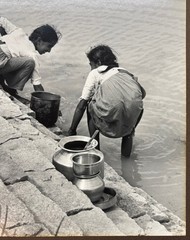 Original CLEMENS KALISCHER ‘Girls Washing on the River Banks INDIA’ PHOTOGRAPH