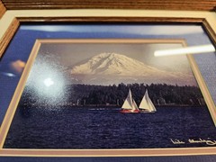 Signed Rick Morley Photograph of Mount Rainier Framed 13×16