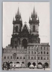 Prague Czech Republic 1961 – Tynkirche Cars Bus Passersby – Old Photo 1960s