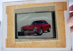 FERRARI 250GT LUSSO PHOTO OF ORIGINAL ARTWORK BY DAVE BLYTH SIGNED BY ARTIST