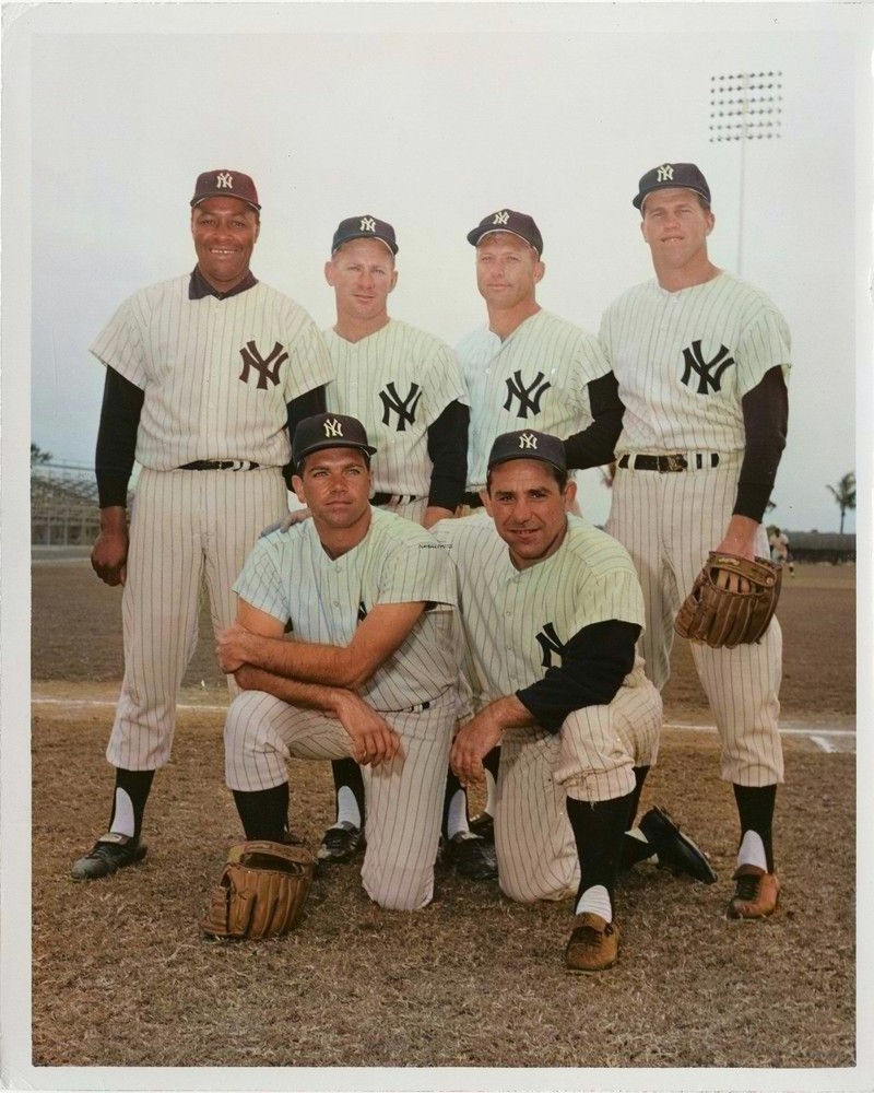 1963-yankees-berra-mantle-howard-richardson 8×10 Colorized Print-FREE SHIPPING