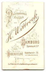 Photograph H. Wittrock, Hamburg, Speersort 5, Young Woman with Contemporary F