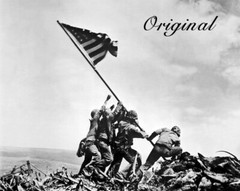 Flag Raising at Iwo Jima, New Restored Satin Finish World War II Photo – 5 Sizes